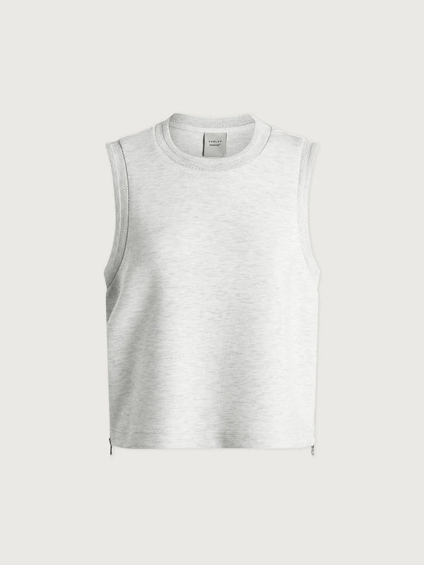 Shea Crop Tank in Ivory Marl