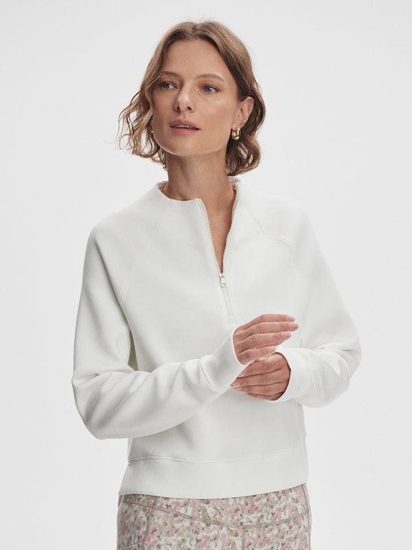 Ebba Half-Zip Midlayer in Snow White