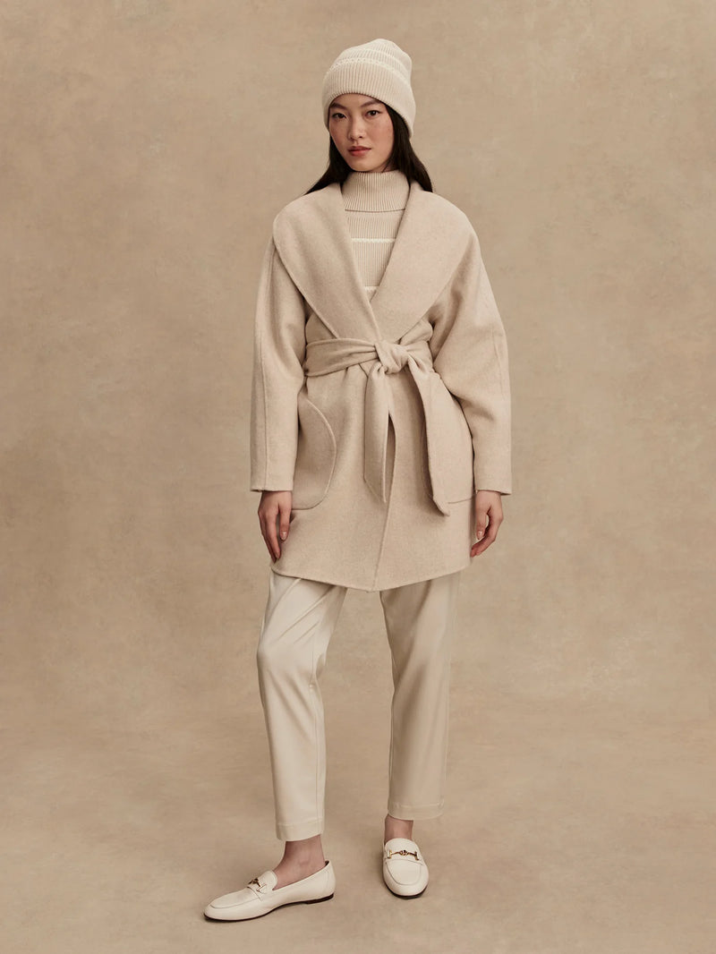 Edgemere Wrap Jacket in Pumice Stone Marl