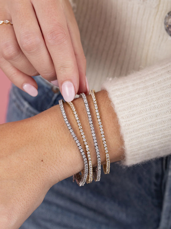 CZ Tennis Bracelet - Medium - Silver / 6"