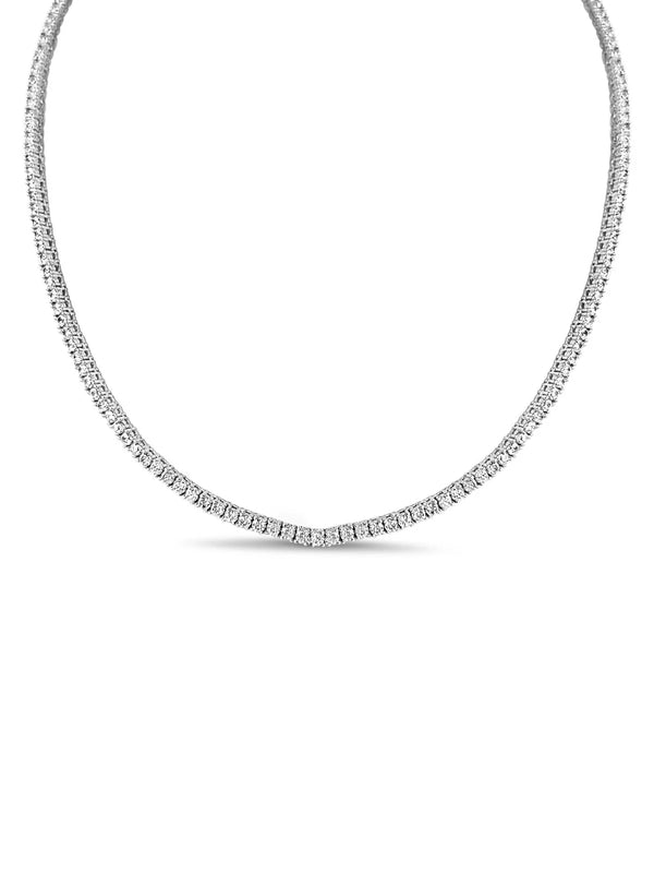 Classic CZ Tennis Necklace - Silver