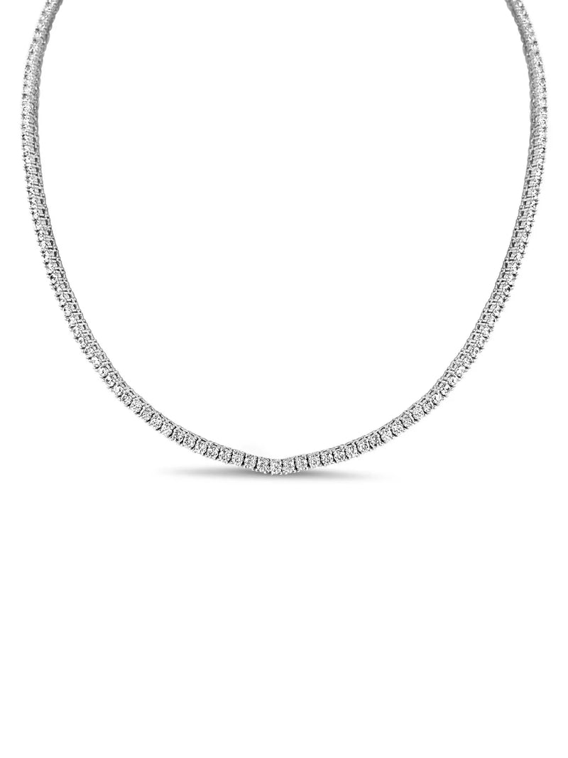 Classic CZ Tennis Necklace - Silver