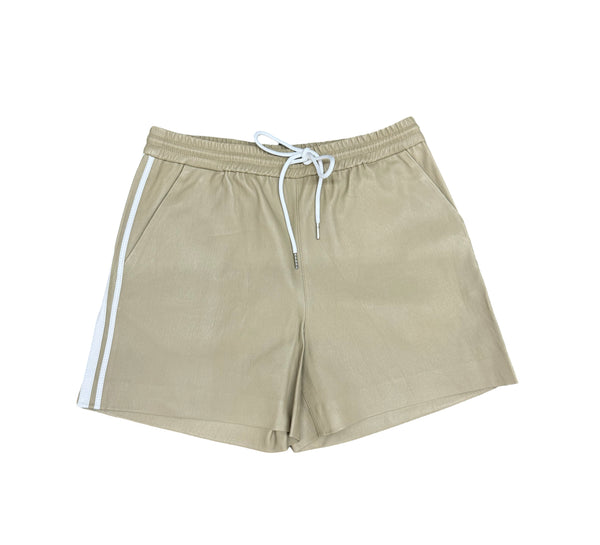 Baggy Athletic Short in Travertine/White