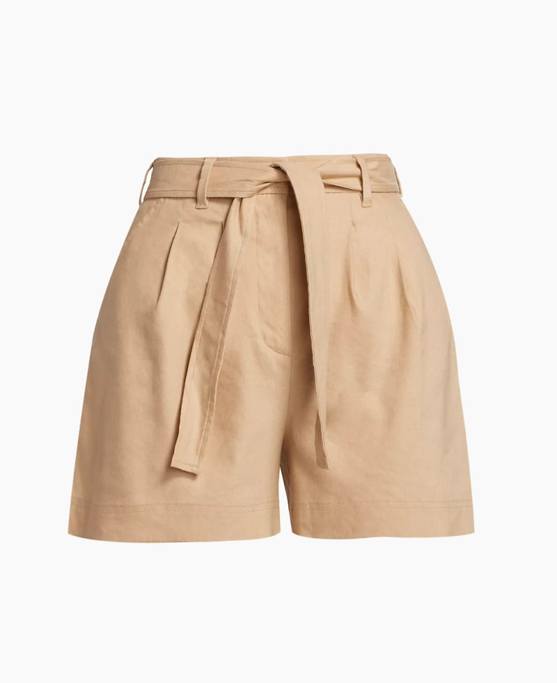 Fletcher Cuffed Pleated Short in Natural