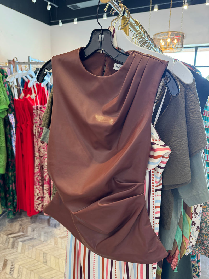 Wynter S/L Dropped Top in Chestnut