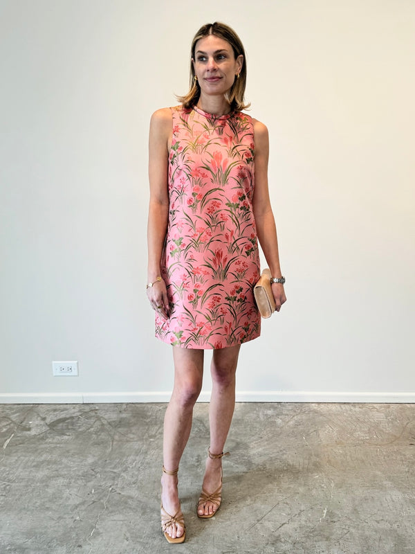 Mackenzie Dress in Pink Jacquard