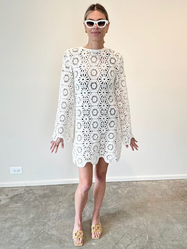 Lakshmi Embroidery Tunic Dress in White