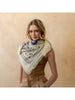 Bandana Sweater Wrap in Butter/Navy