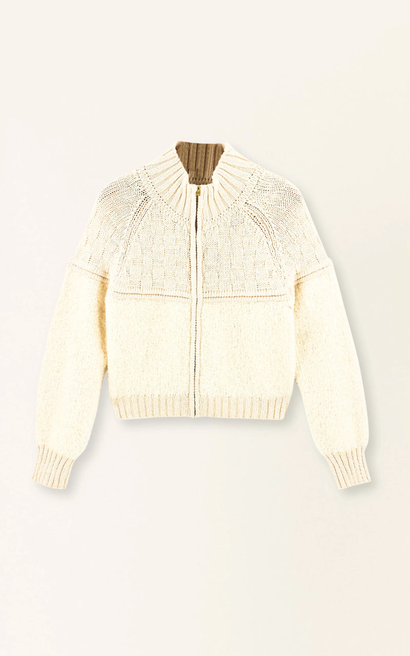 Klosters Zip Sweater in Alabaster