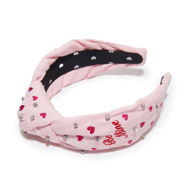 Embroidered Valentines Knotted Headband