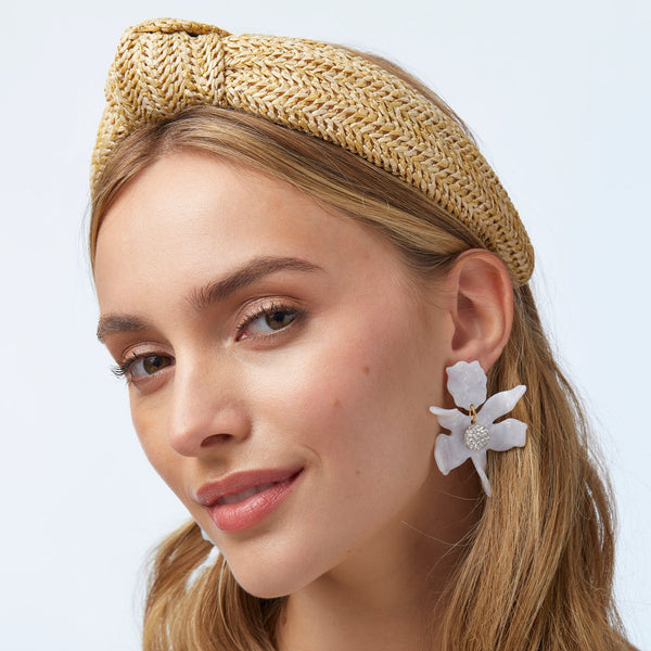 Raffia Knotted Headband in Natural