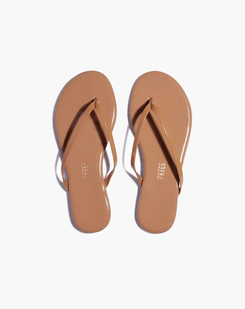 Leather Lily Flip Flops in Cocobutter