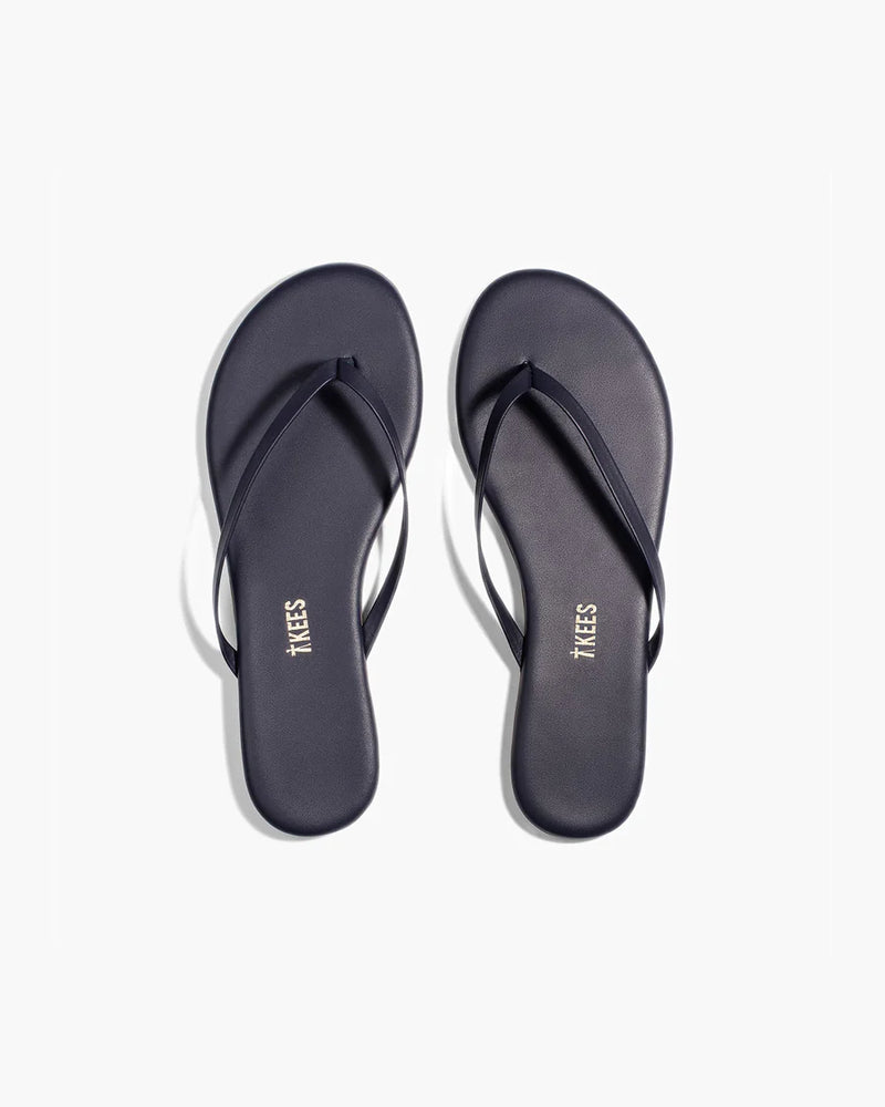 Leather Flip Flops in Twilight