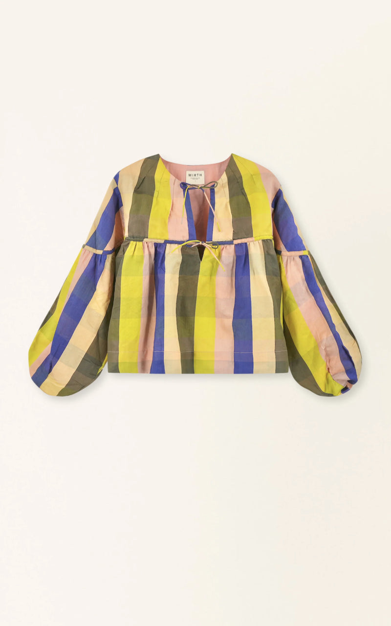 Silverton Blouse in Citron Plaid