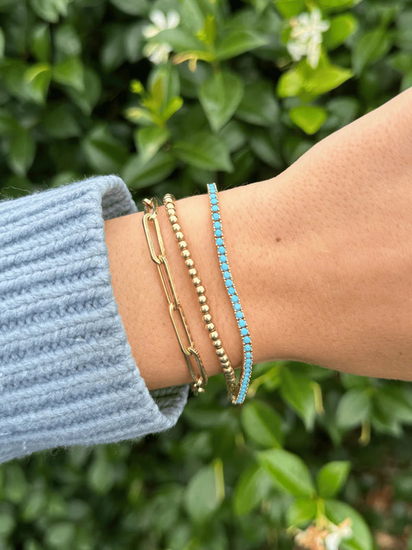 Turquoise CZ Tennis Bracelet