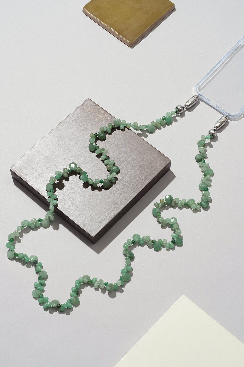 Facceted Gemstone Crossbody in Aventurine
