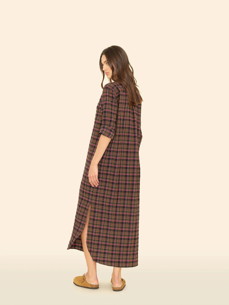 Natalie Dress in Espresso Plaid