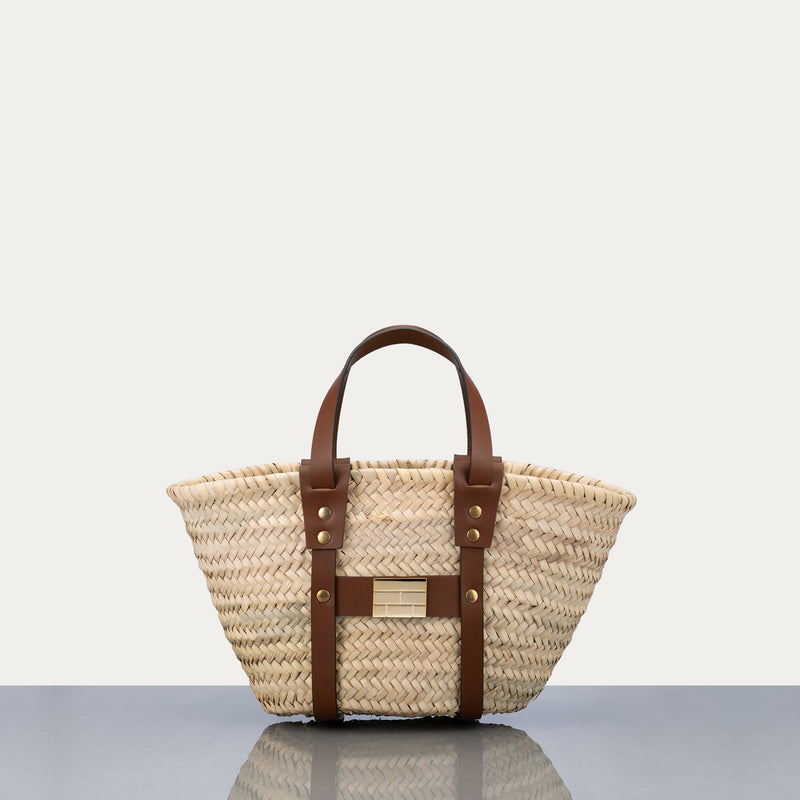 Mini Straw Tote in Natural